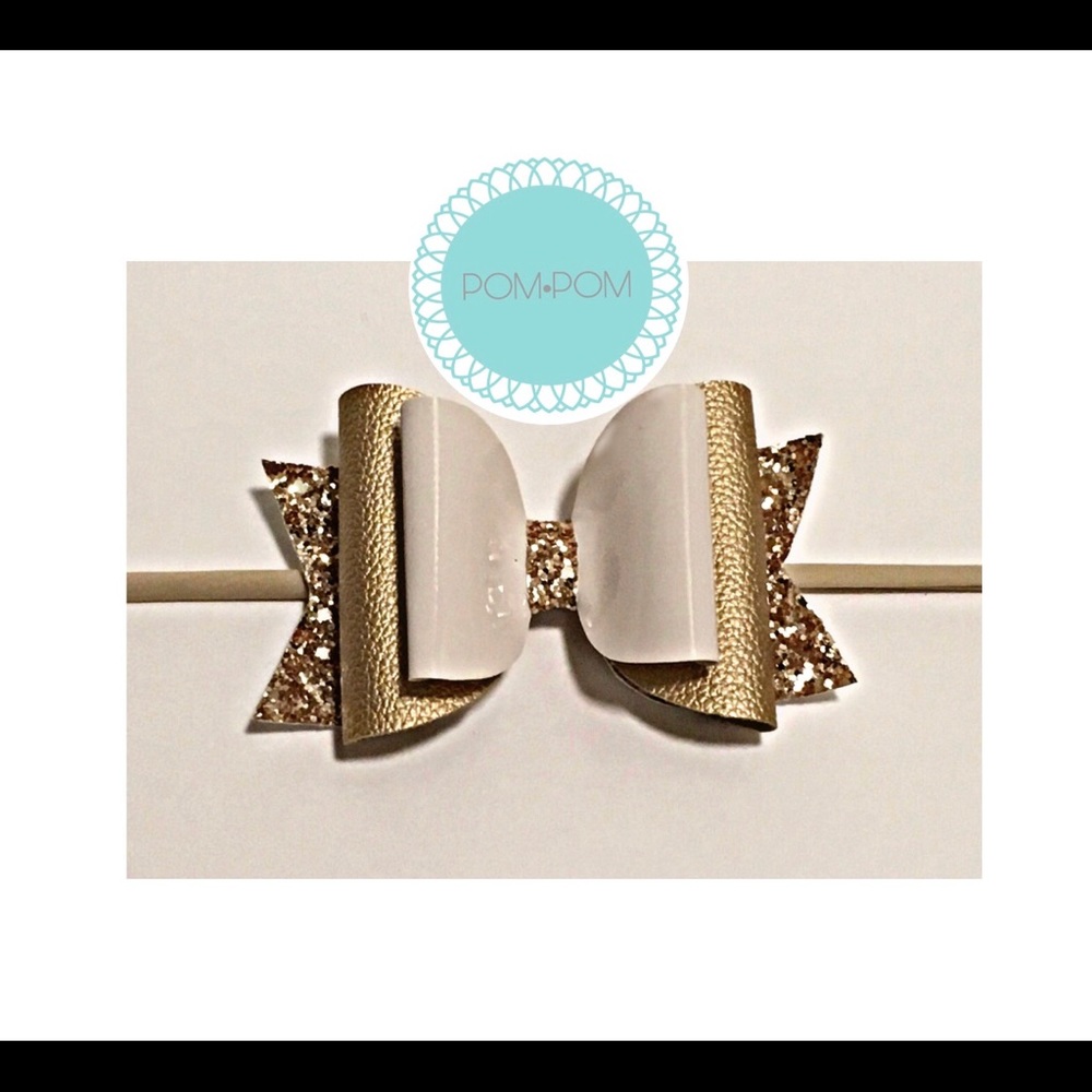Ivory Glitter Gold Headband